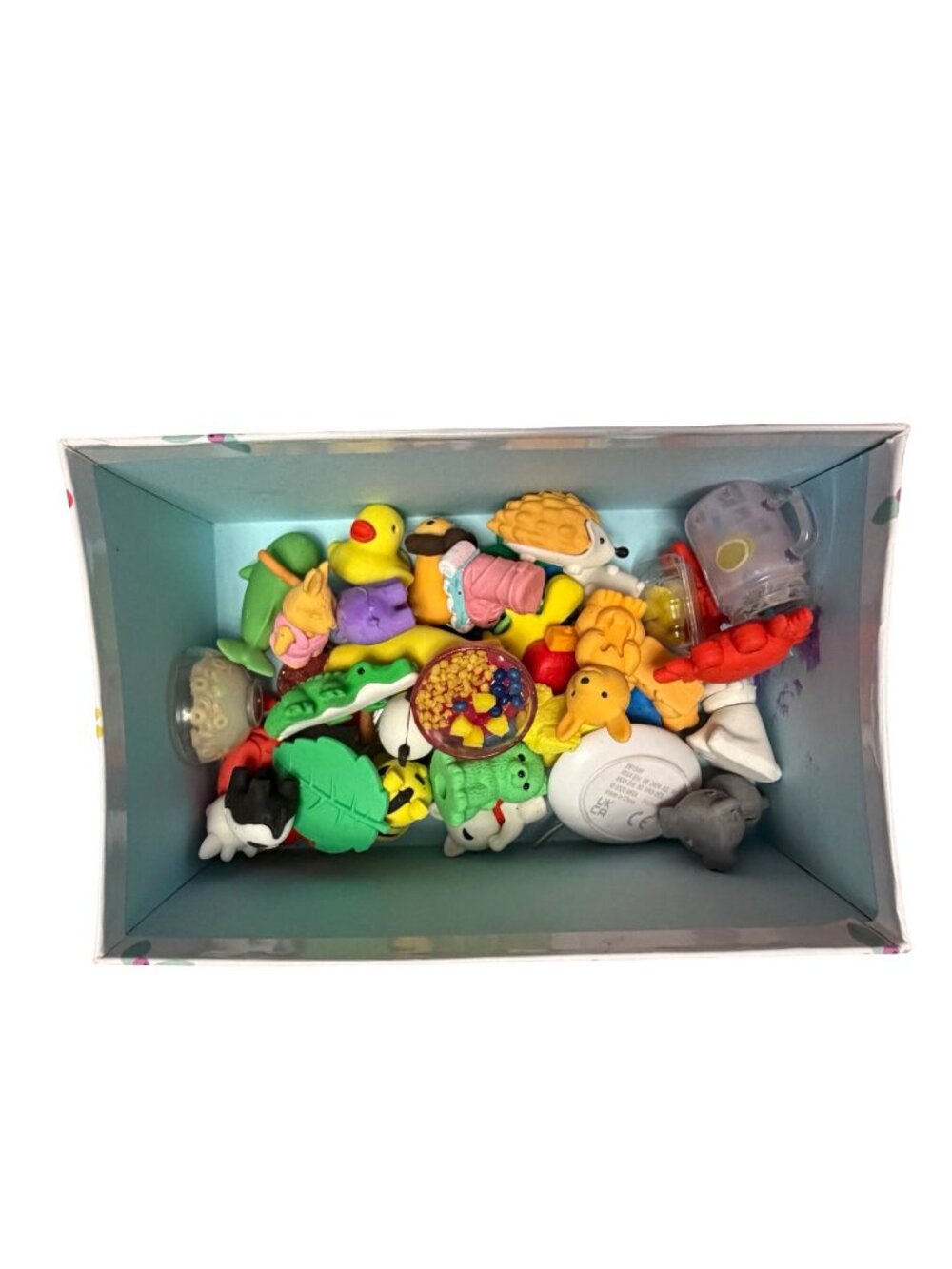 Lot of Mini Eraser Figures Animals Food Kawaii Novelty Erasers Tiny Toy Lot 40+